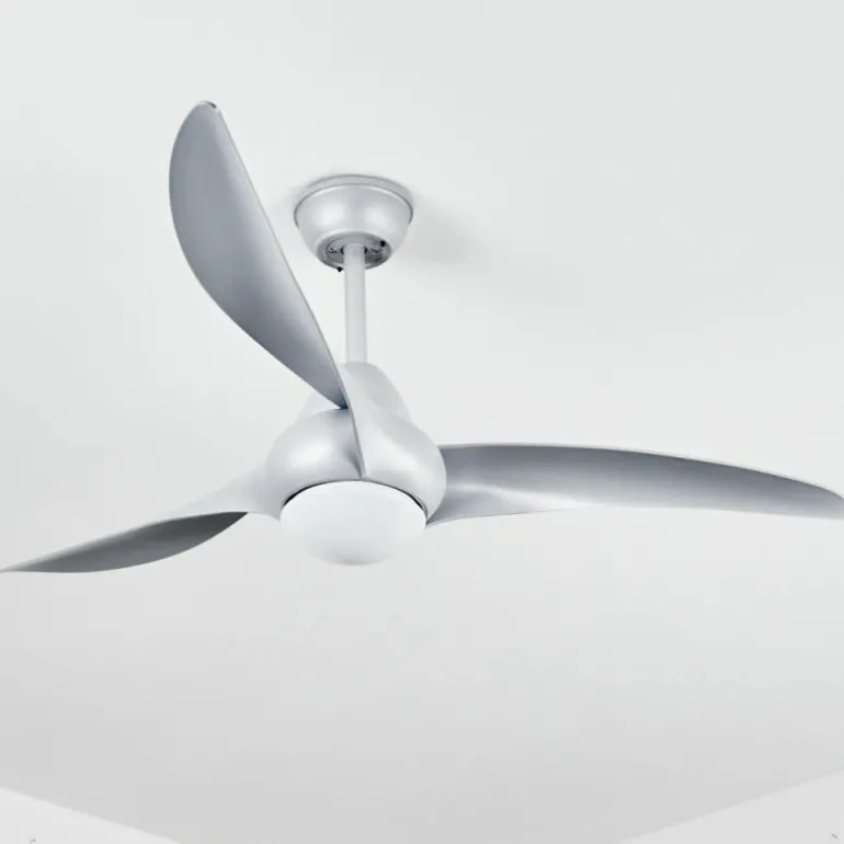 Ventilateur de plafond Malloa LED Titane, 1 lumière, Télécommandes