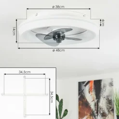 Ventilateur de plafond Tirkkala LED, 1 lumière