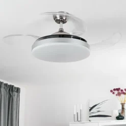 Ventilateur de plafond Bendigo LED Chrome, 1 lumière