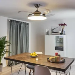 Ventilateur de plafond Bendigo LED Chrome, 1 lumière