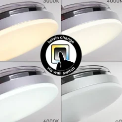 Ventilateur de plafond Bendigo LED Chrome, 1 lumière