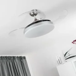 Ventilateur de plafond Bendigo LED Chrome, 1 lumière