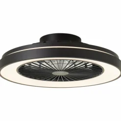 Ventilateur de plafond Brilliant Mazzaro LED Noir, 1 lumière, Télécommandes, Changeur de couleurs