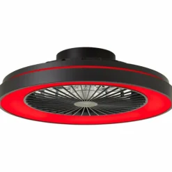 Ventilateur de plafond Brilliant Mazzaro LED Noir, 1 lumière, Télécommandes, Changeur de couleurs