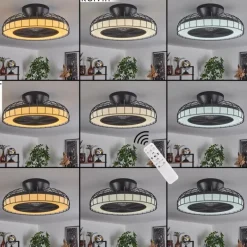 Ventilateur de plafond Burmeister LED Noir, 1 lumière, Télécommandes