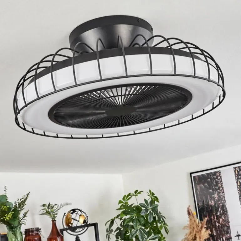 Ventilateur de plafond Burmeister LED Noir, 1 lumière, Télécommandes