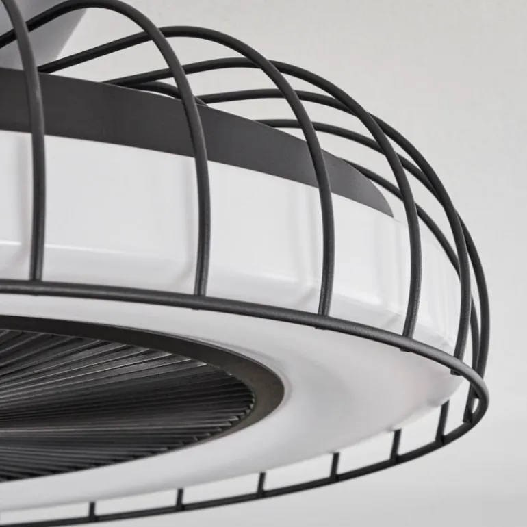 Ventilateur de plafond Burmeister LED Noir, 1 lumière, Télécommandes