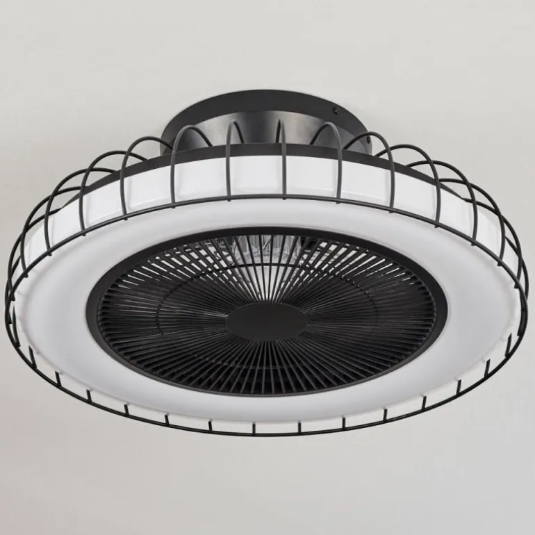 Ventilateur de plafond Burmeister LED Noir, 1 lumière, Télécommandes