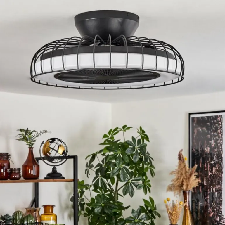 Ventilateur de plafond Burmeister LED Noir, 1 lumière, Télécommandes