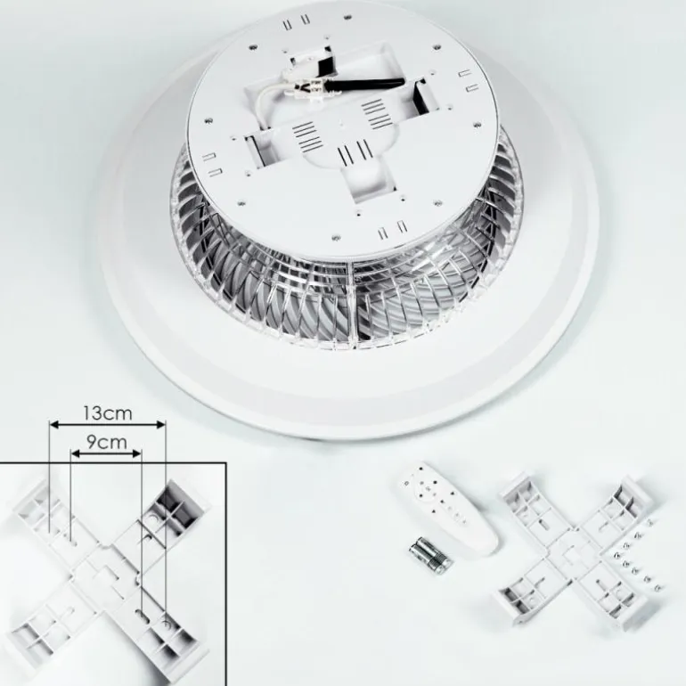 Ventilateur de plafond Chaville LED Blanc, 1 lumière, Télécommandes