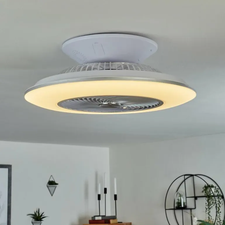 Ventilateur de plafond Chaville LED Blanc, 1 lumière, Télécommandes