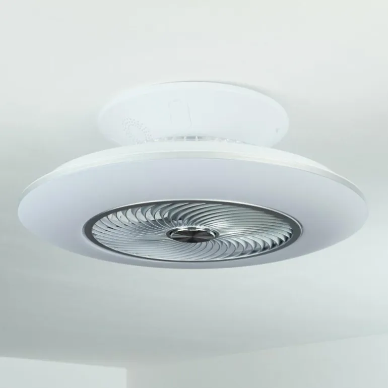 Ventilateur de plafond Chaville LED Blanc, 1 lumière, Télécommandes