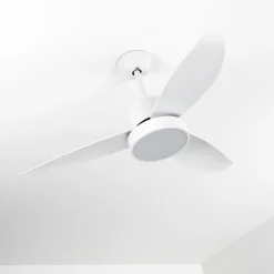 Ventilateur de plafond Doha LED Blanc, 1 lumière, Télécommandes