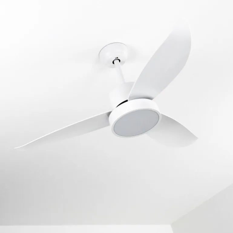 Ventilateur de plafond Doha LED Blanc, 1 lumière, Télécommandes