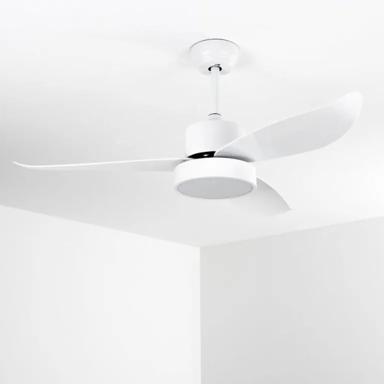 Ventilateur de plafond Doha LED Blanc, 1 lumière, Télécommandes