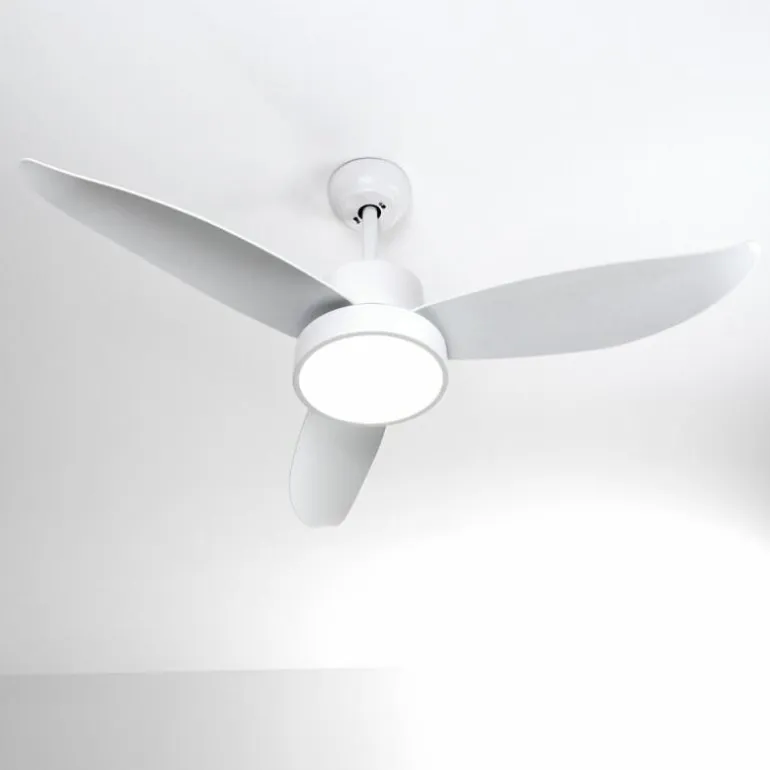 Ventilateur de plafond Doha LED Blanc, 1 lumière, Télécommandes