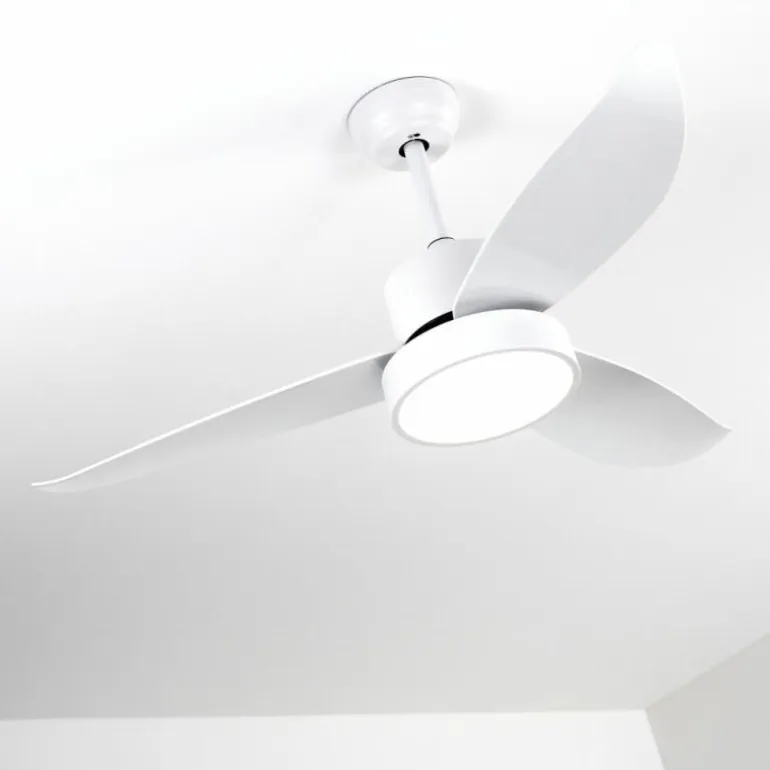 Ventilateur de plafond Doha LED Blanc, 1 lumière, Télécommandes