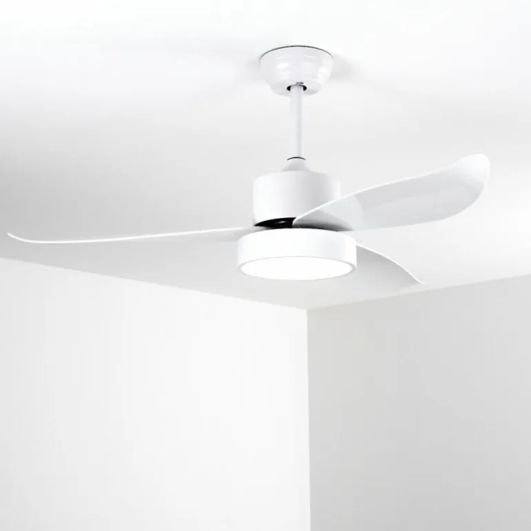 Ventilateur de plafond Doha LED Blanc, 1 lumière, Télécommandes