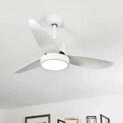 Ventilateur de plafond Doha LED Blanc, 1 lumière, Télécommandes