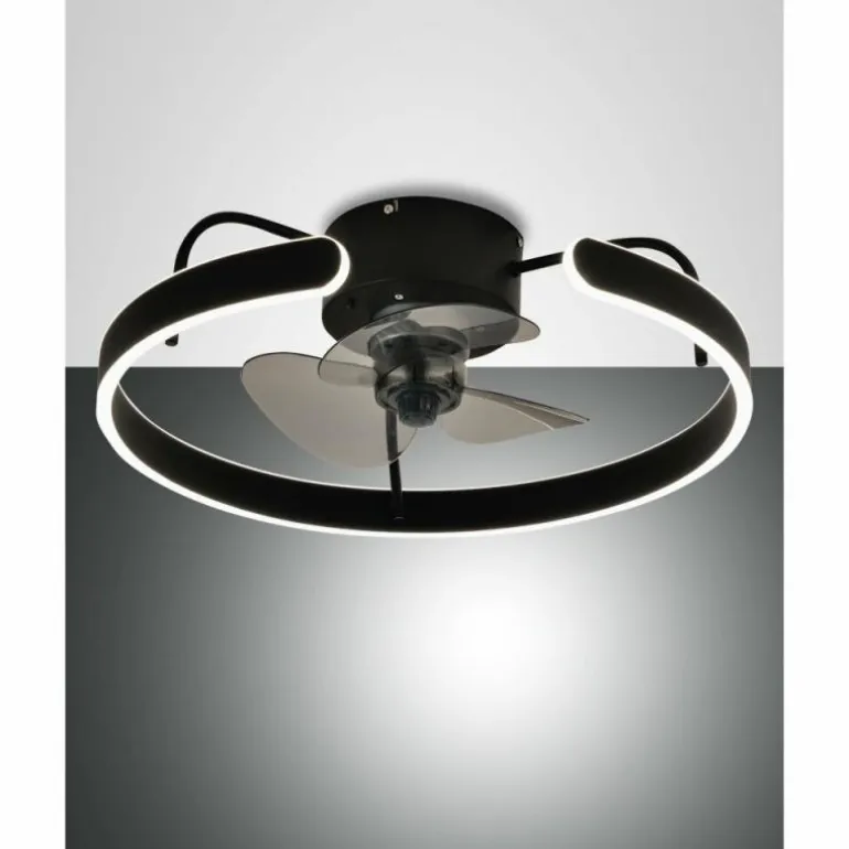 Ventilateur de plafond Fabas Luce Savoy LED Noir, 1 lumière