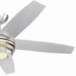 Ventilateur de plafond Globo VIVIANA LED Nickel mat, 1 lumière, Télécommandes