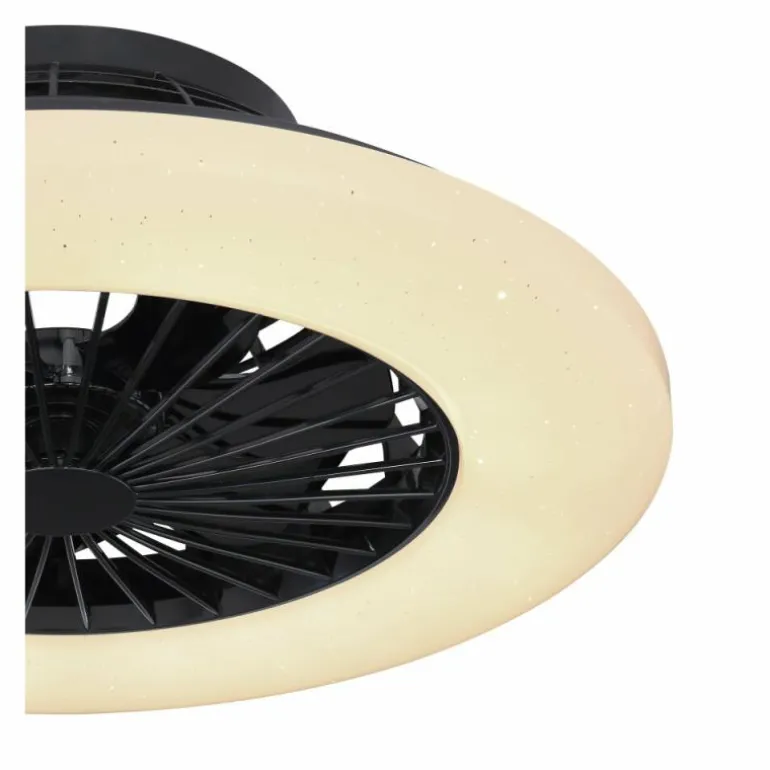 Ventilateur de plafond Globo TRAVO LED Noir, 1 lumière, Télécommandes