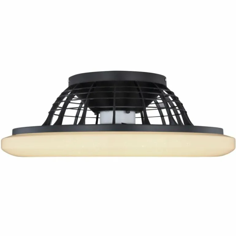 Ventilateur de plafond Globo TRAVO LED Noir, 1 lumière, Télécommandes