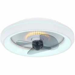 Ventilateur de plafond Globo JOEY LED Blanc, 1 lumière, Télécommandes