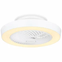 Ventilateur de plafond Globo DOMEY LED Blanc, 1 lumière, Télécommandes