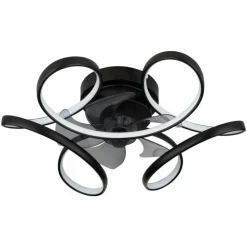 Ventilateur de plafond Globo LORIS LED Noir, 1 lumière, Télécommandes