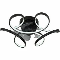Ventilateur de plafond Globo LORIS LED Noir, 1 lumière, Télécommandes