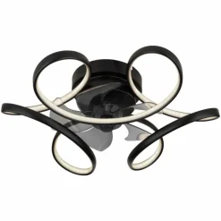 Ventilateur de plafond Globo LORIS LED Noir, 1 lumière, Télécommandes