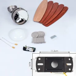Ventilateur de plafond Gyllan Nickel mat, 1 lumière