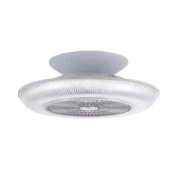 Ventilateur de plafond Leuchten Direkt DION LED Argenté, 1 lumière, Télécommandes, Changeur de couleurs