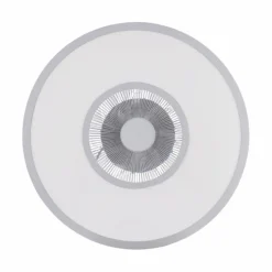 Ventilateur de plafond Leuchten Direkt FLAT-AIR LED Argenté, 1 lumière, Télécommandes