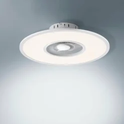 Ventilateur de plafond Leuchten Direkt FLAT-AIR LED Argenté, 1 lumière, Télécommandes