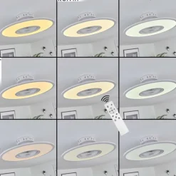 Ventilateur de plafond Marmorta LED Blanc, 1 lumière, Télécommandes