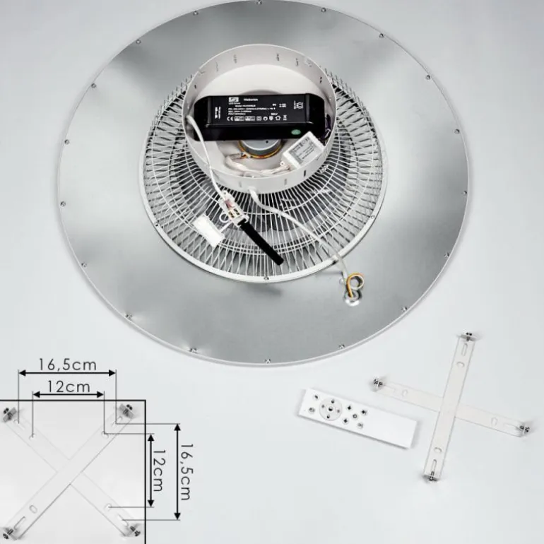 Ventilateur de plafond Marmorta LED Blanc, 1 lumière, Télécommandes