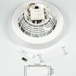 Ventilateur de plafond Moli LED Blanc, 1 lumière, Télécommandes