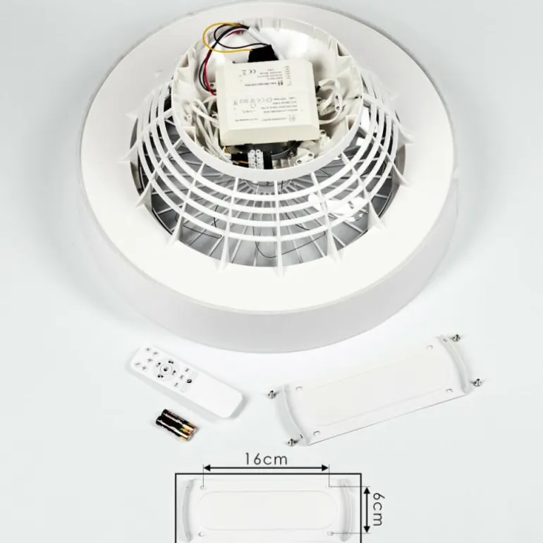 Ventilateur de plafond Moli LED Blanc, 1 lumière, Télécommandes