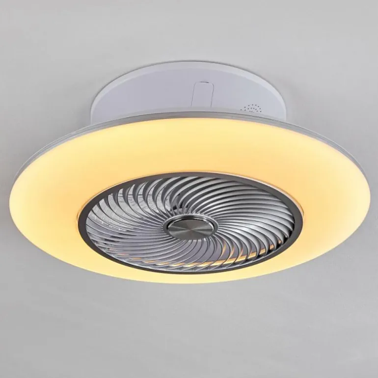 Ventilateur de plafond Nagoya LED Blanc, 1 lumière, Télécommandes