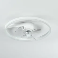 Ventilateur de plafond Oleiro LED Gris, Blanc, 1 lumière, Télécommandes