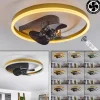 Ventilateur de plafond Oleiro LED Or, Noir, Blanc, 1 lumière, Télécommandes