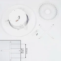 Ventilateur de plafond Penon LED Blanc, 1 lumière, Télécommandes