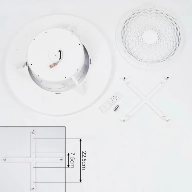 Ventilateur de plafond Penon LED Blanc, 1 lumière, Télécommandes