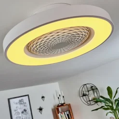 Ventilateur de plafond Penon LED Blanc, 1 lumière, Télécommandes