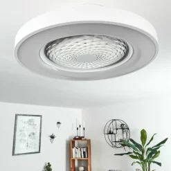 Ventilateur de plafond Penon LED Blanc, 1 lumière, Télécommandes