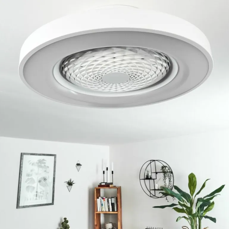 Ventilateur de plafond Penon LED Blanc, 1 lumière, Télécommandes