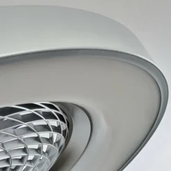 Ventilateur de plafond Penon LED Argenté, 1 lumière, Télécommandes