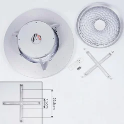 Ventilateur de plafond Penon LED Argenté, 1 lumière, Télécommandes
